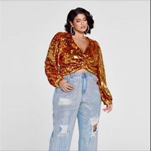 #63 PERIODT TWIST FRONT SEQUIN TOP - PATRICK STARRR X FTF